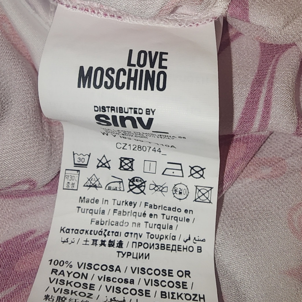 Love Moschino long dress - allover hearts and "splash" logo print - Picture 8 of 9
